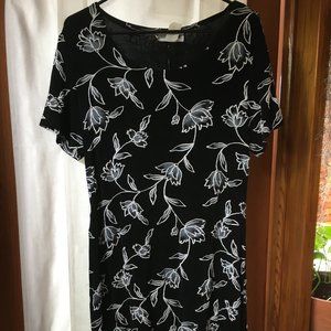 vintage black and white floral dress